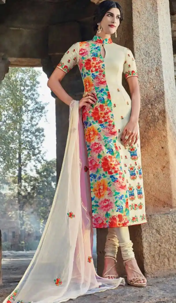 Turquoise Color Cotton Ladies Casual Wear Suits | FH425867851