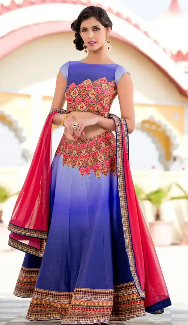 Navy Blue Color Silk Designer Lehenga Choli Online Shopping | FH426268012