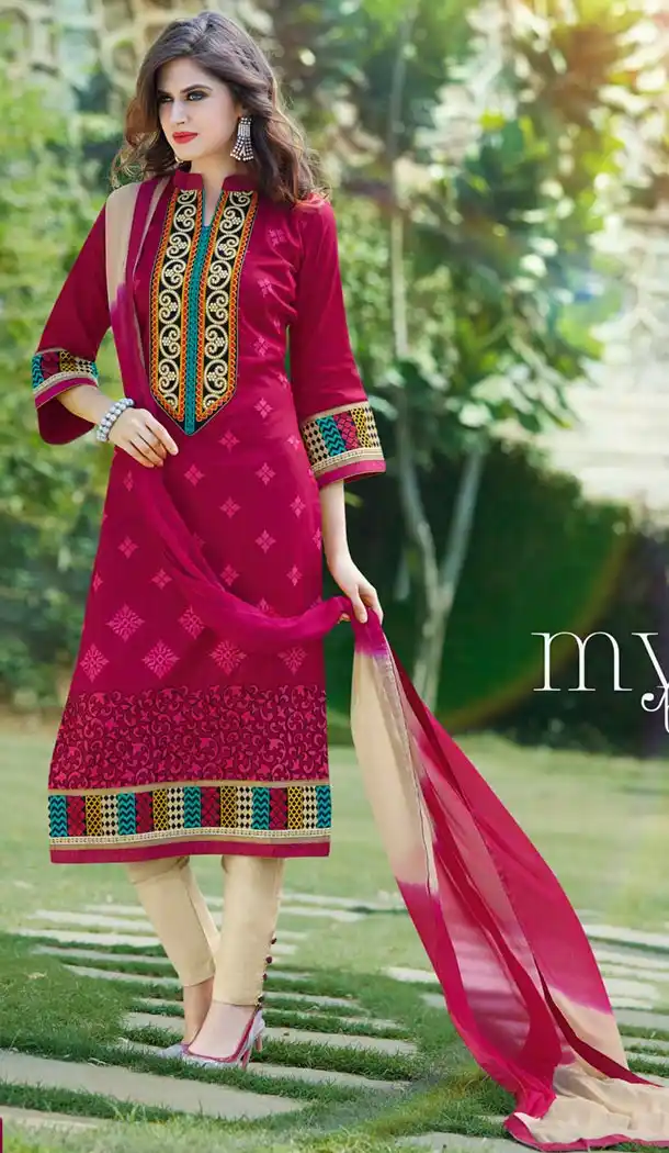 Magenta Color Cotton Online Pakistani Casual Dresses for Women | FH427068040