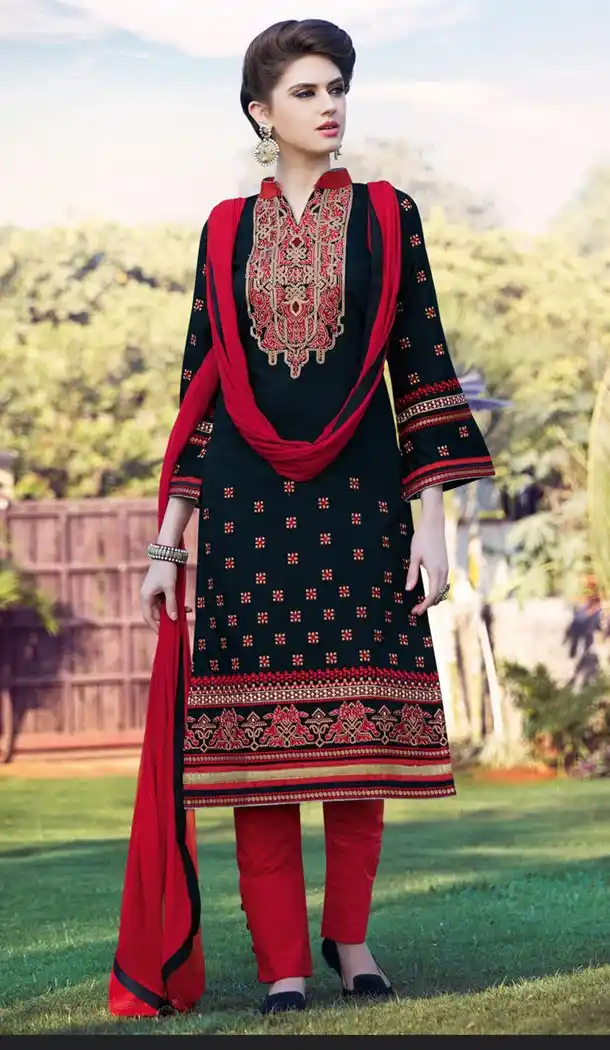 Navy Blue Color Cotton Online Pakistani Casual Dresses for Women | FH427068049