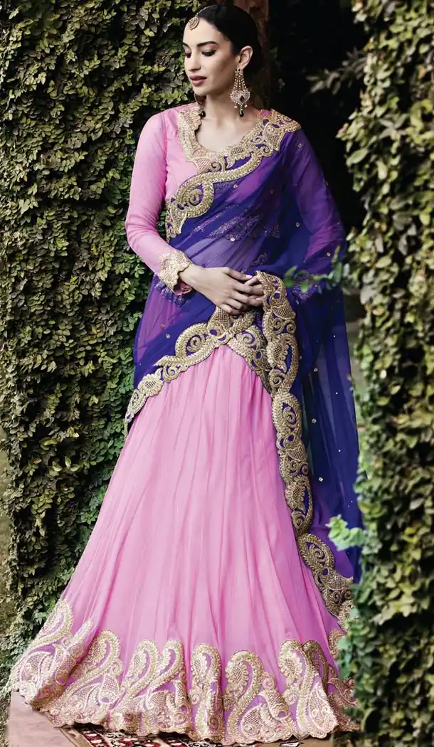 Georgette Rose Pink Shop Indian Designer Bridal Wedding Lehenga Choli Online | FH428968266