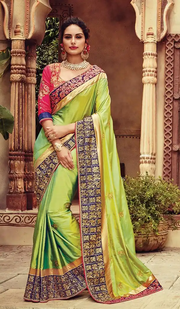 Indian Traditional Georgette,Net and Mint Green Sarees Online Shopping | FH429768345