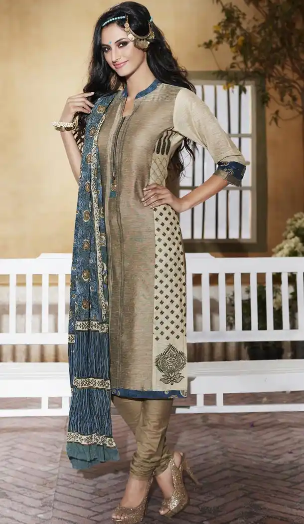 Tan Brown Color Cotton Readymade Suits Online Designs | FH430168401
