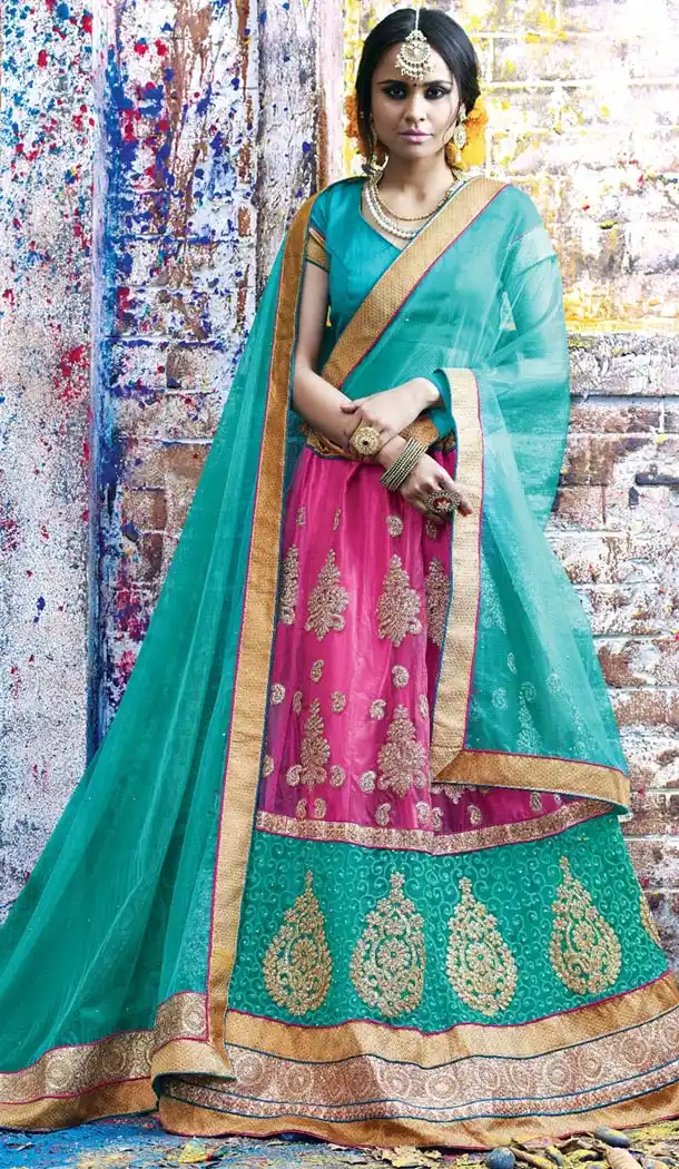 Deep Pink Net Woman Designer Wedding Lehenga Choli Online | FH431568568