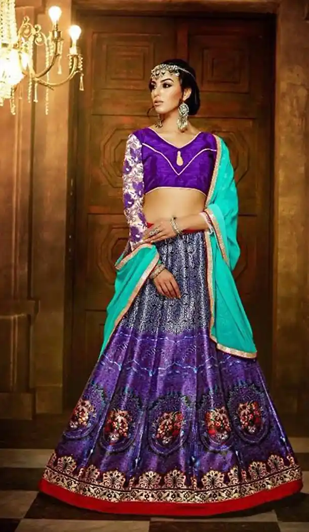 Purple Color Silk Woman Party Wear Lehenga Choli Online | FH432368647