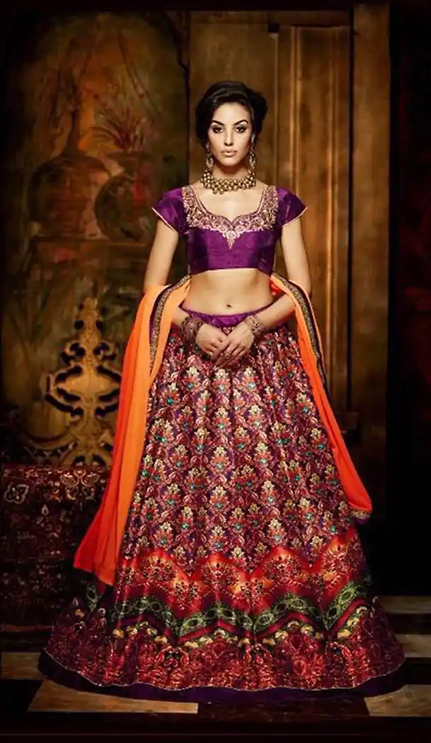 Purple Color Silk Woman Party Wear Lehenga Choli Online | FH432368650