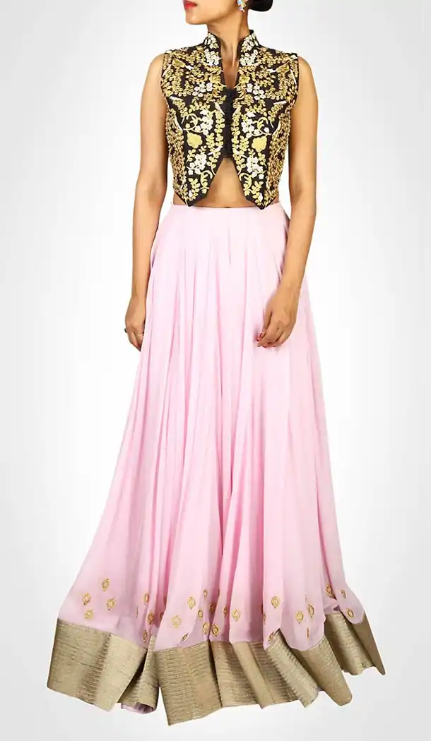 Mistyrose Georgette Designer Readymade Lehenga Choli Online | FH434468918