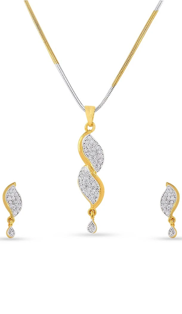 Silver and Gold Precious Jewellery Pendant Set | FH434769116