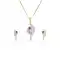 Silver and Gold American Diamond Precious Jewellery Pendant Set | FH434769117