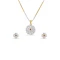 American Diamond Silver and Gold Pendant Set | FH434769119