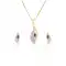 Silver and Gold American Diamond Jewellry Pendant Set | FH434769121