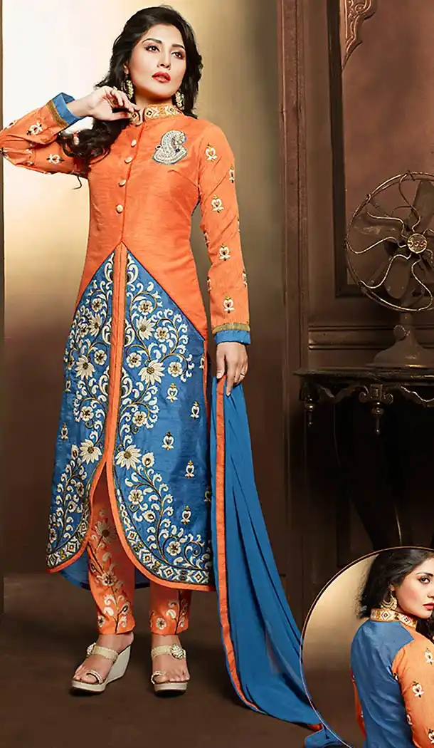 Steel Blue Georgette Pakistani Salwar Kameez Collection | FH434969010