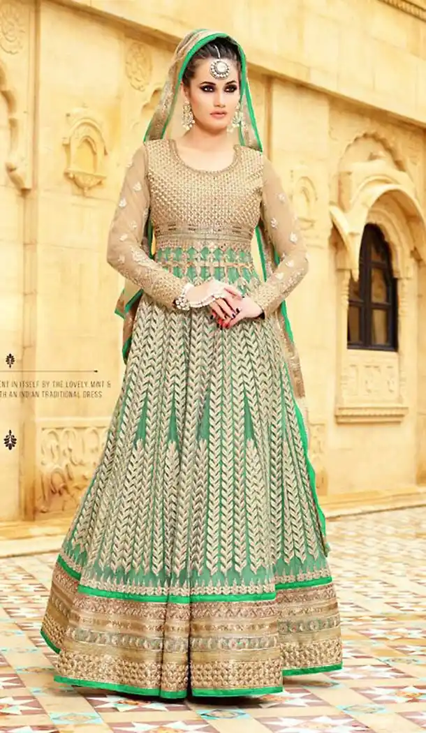 Emerald Net Pakistani Salwar Kameez Collection For Eid | FH435669062