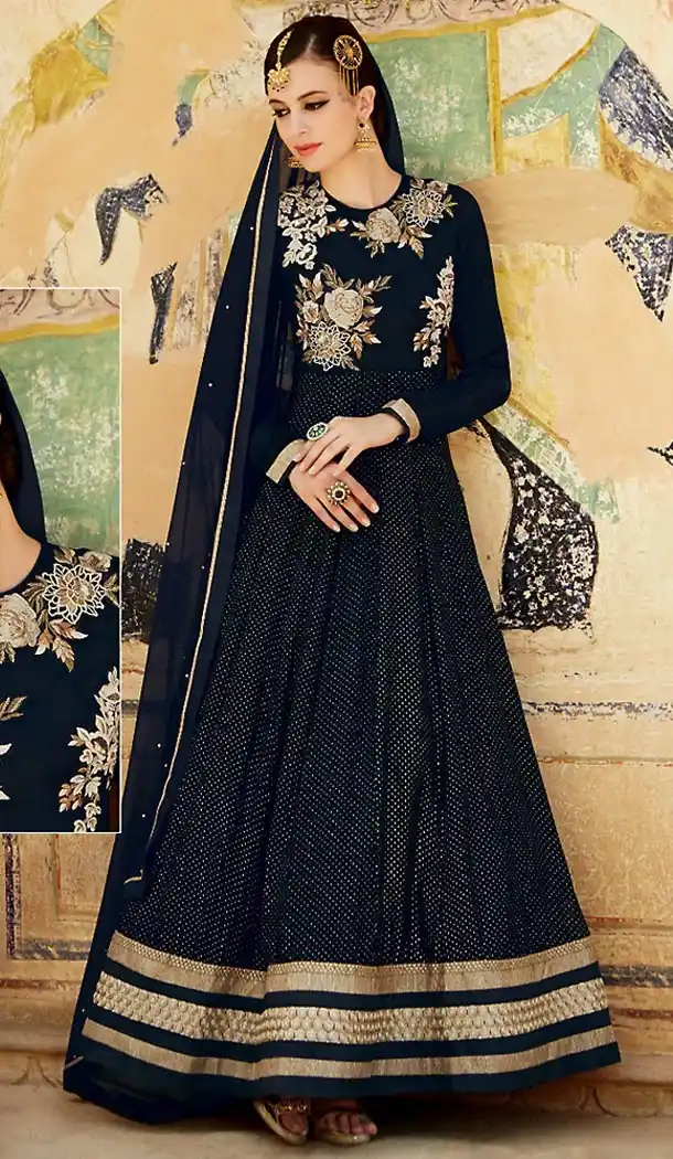 Black Color Net India Fashion Style Party Wear Stitched Gowns Online Shopping | FH437069209