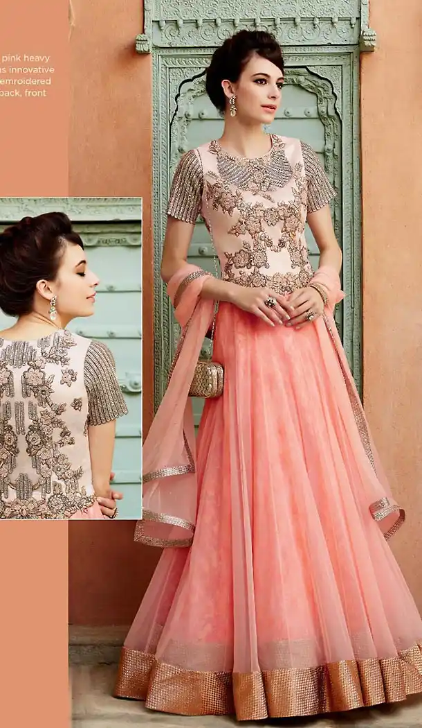 Pink Color Net India Fashion Style Party Wear Stitched Gowns Online Shopping | FH437069214