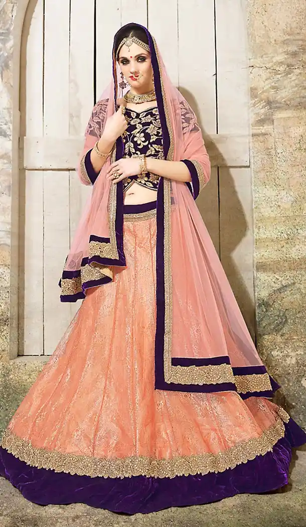 Peach Puff Color Fancy Designer Lehengas Choli with Dupatta | FH437269226