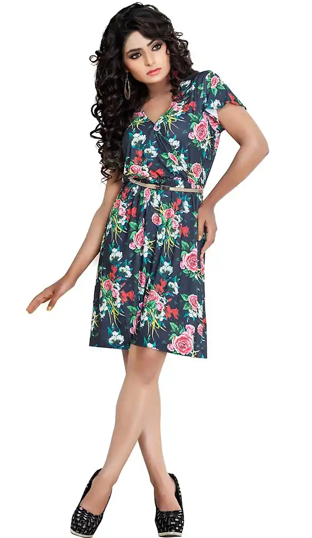 Slate Gray Color Lycra Western Wear Readymde Dresses For Ladies | FH437369240