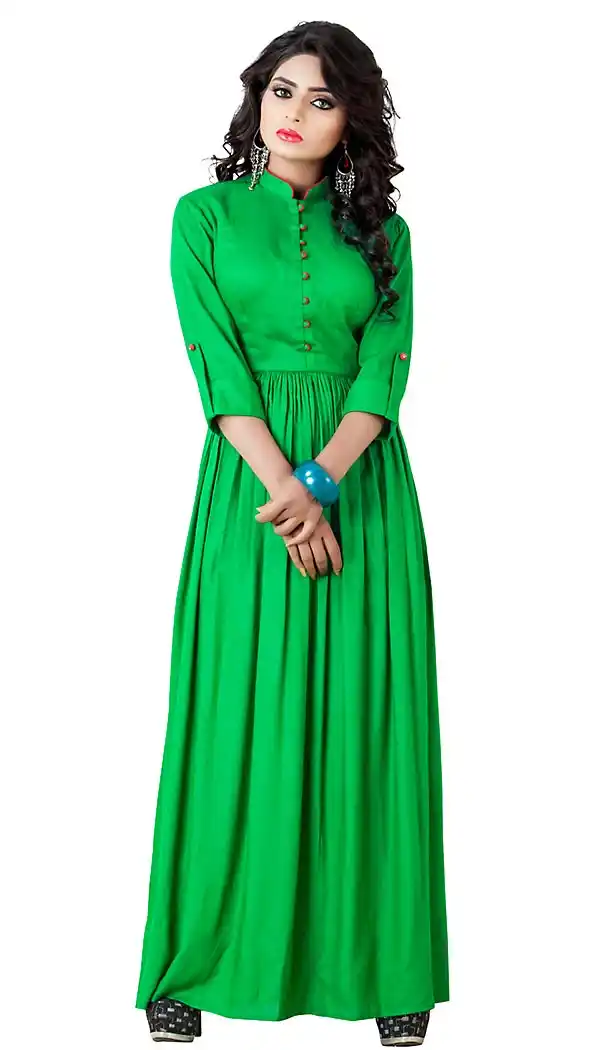 Lime Green Color Cotton Western Wear Readymade Dresses For Bachelor Girls | FH437469253