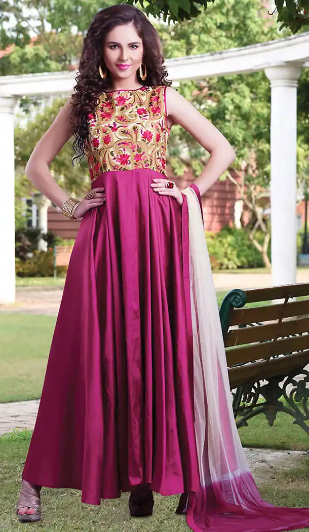 Party Wear Style Readymde Salwar Kameez with Georgette Deep Pink Color | FH437869297