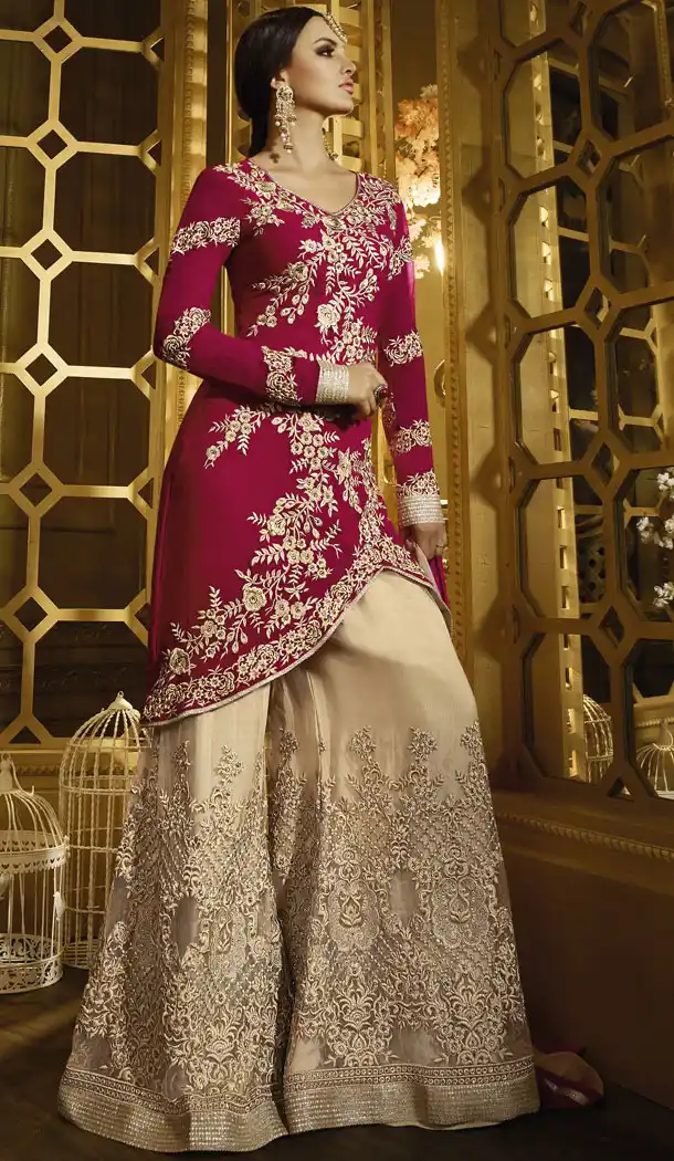 Magenta Color Georgette Pakistani Styles Stitched Designer Dresses with Dupatta | FH439769526