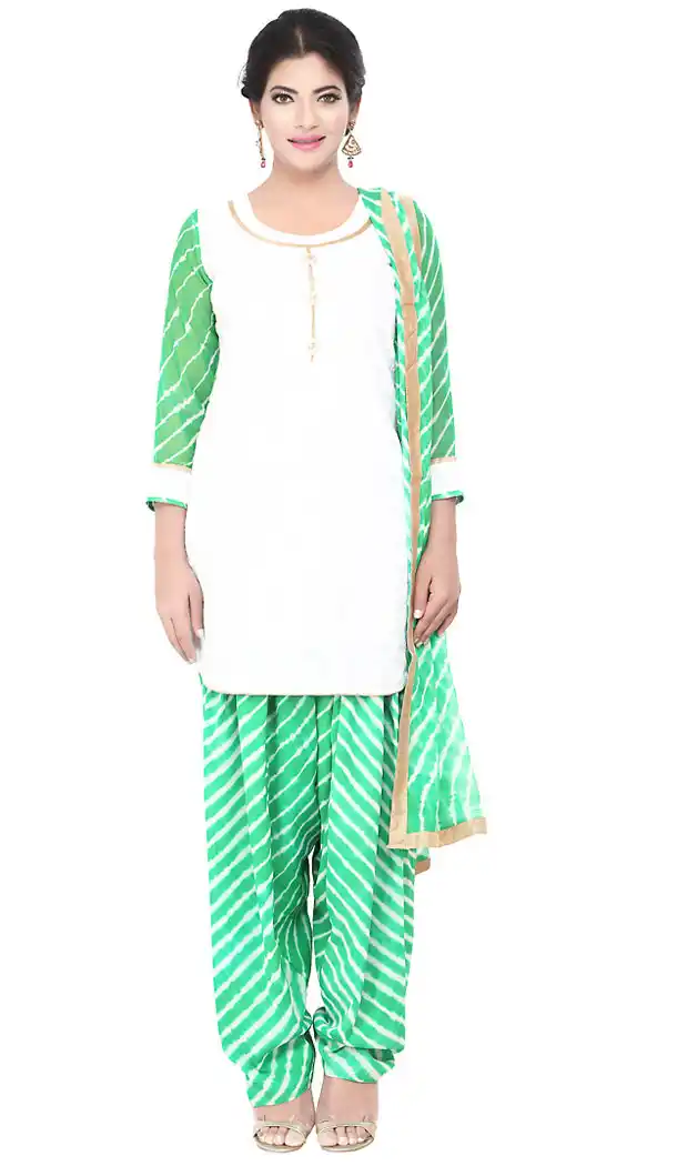 Mint Green Color Chanderi Silk Readymade Casual Patiyala Suits with Dupatta | FH440169538