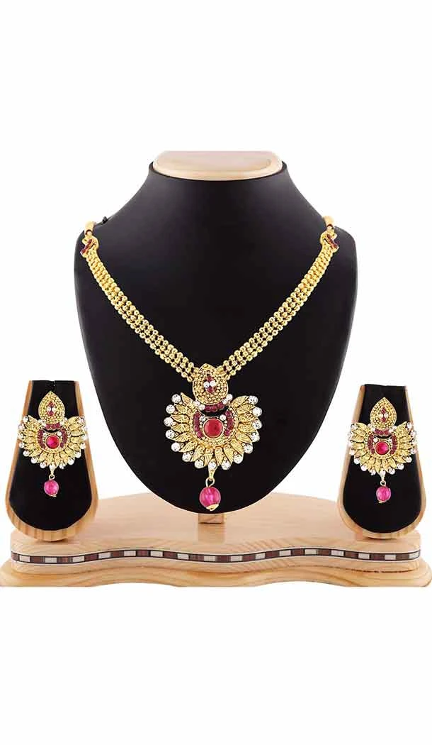 Gold Color Australian Stones Work Imitation Fashion Jewelry Necklaces Set | FH441369687