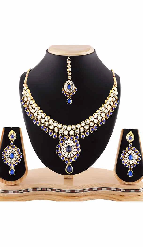 Blue,White Color Australian Stones Work Imitation Fashion Jewelry Necklaces | FH441369687| FH441369695
