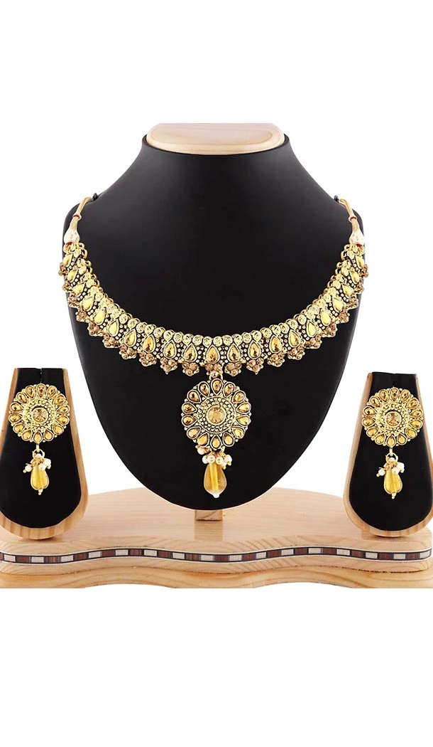 Gold Color Australian Kundan Stones Work Precious Fashion Jewelry Necklaces | FH441469705
