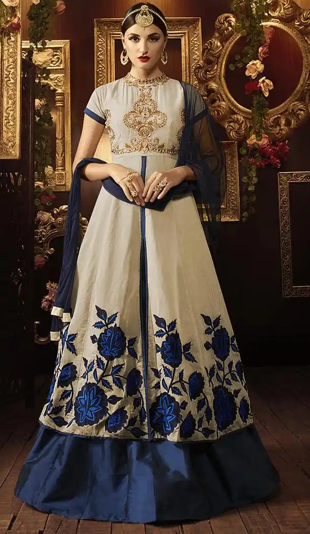 Latest Style Long Designer Wear Stitched Salwar Suits in Khadi Silk and Tan Brown Color with Dupatta | FH444069985