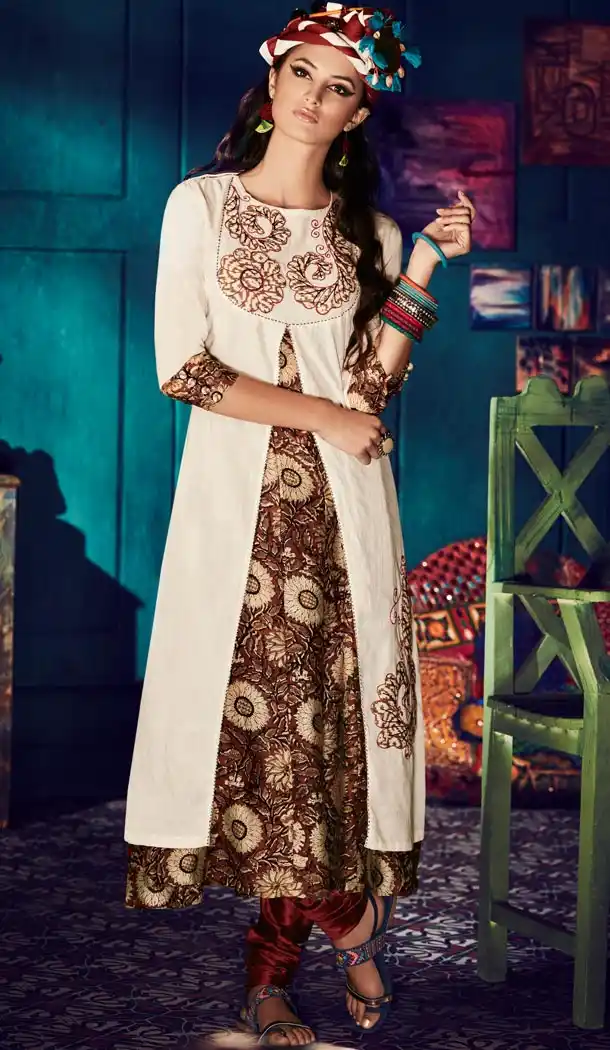 Ladies Readymade Ethinic Formal Churidar Suits in Silk and Maroon with Dupatta | FH444270028