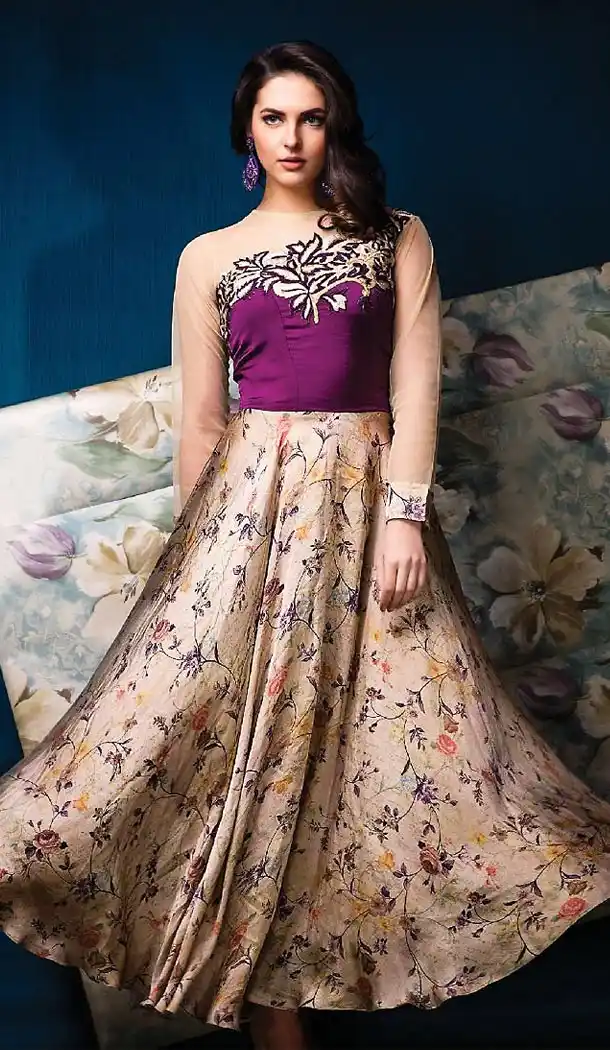 Magenta Color Net Party Wear Style Stitched Gowns | FH454771208