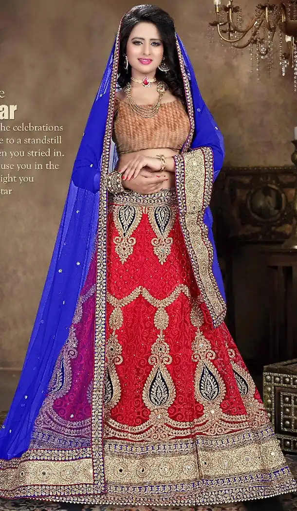 Crimson Color Net A Line Lehenga Designer Stitched Lehengas with Dupatta | FH455071231