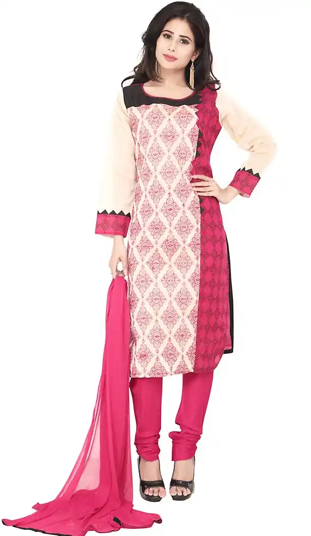 Deep Pink Color Chanderi Silk Straight Cut Readymade Churidar Kameez | FH455671321