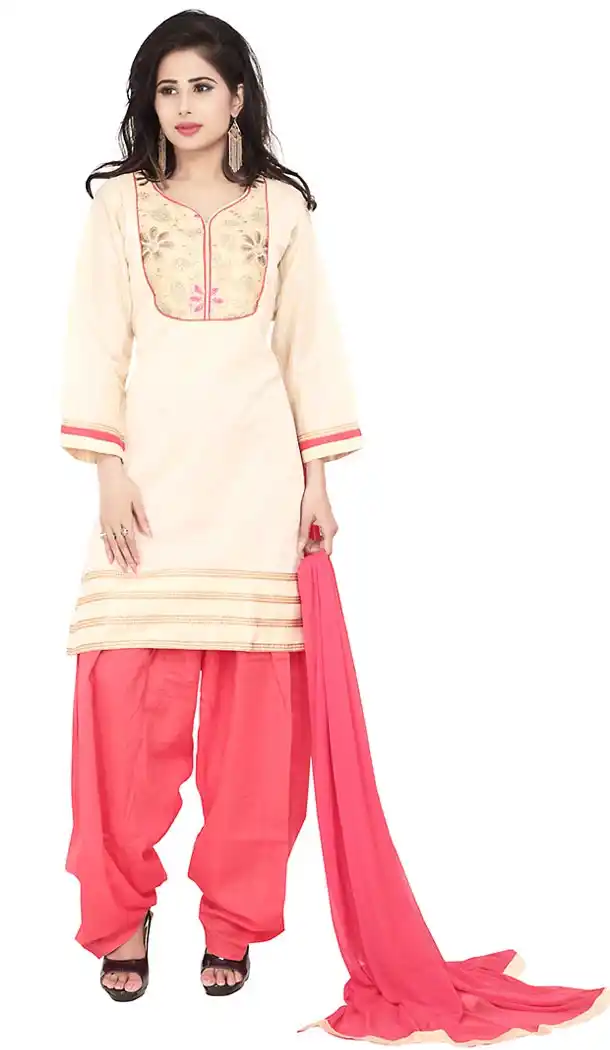 Pink Color Chanderi Silk Straight Cut Readymade Patiyala Kameez | FH455771342