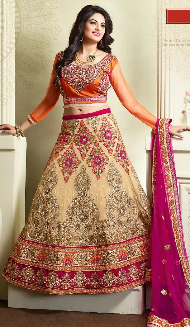 Tan Brown Color Georgette A Line Lehenga Bridal Lehenga Choli | FH455871330