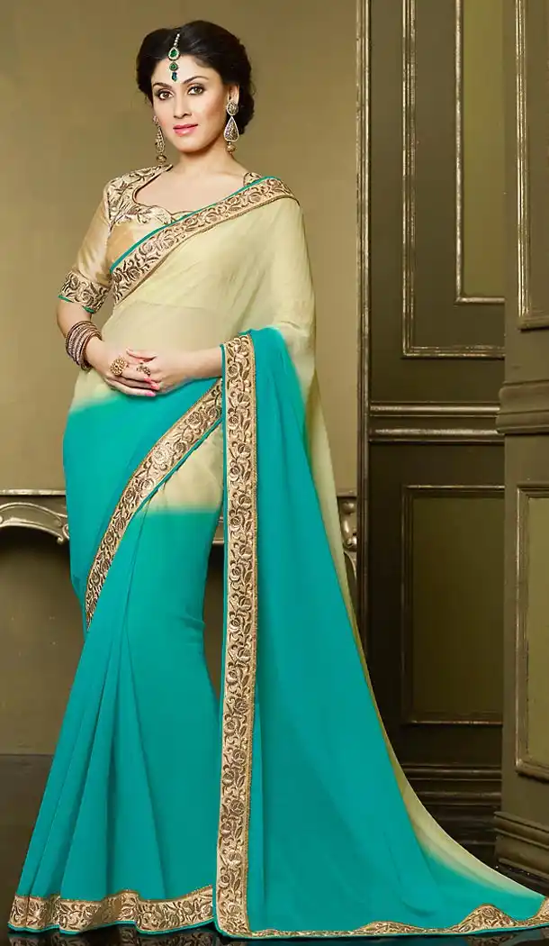 Chiffon Fabric Tan Brown Color Party Wear Style Sarees with Blouse | FH456271394