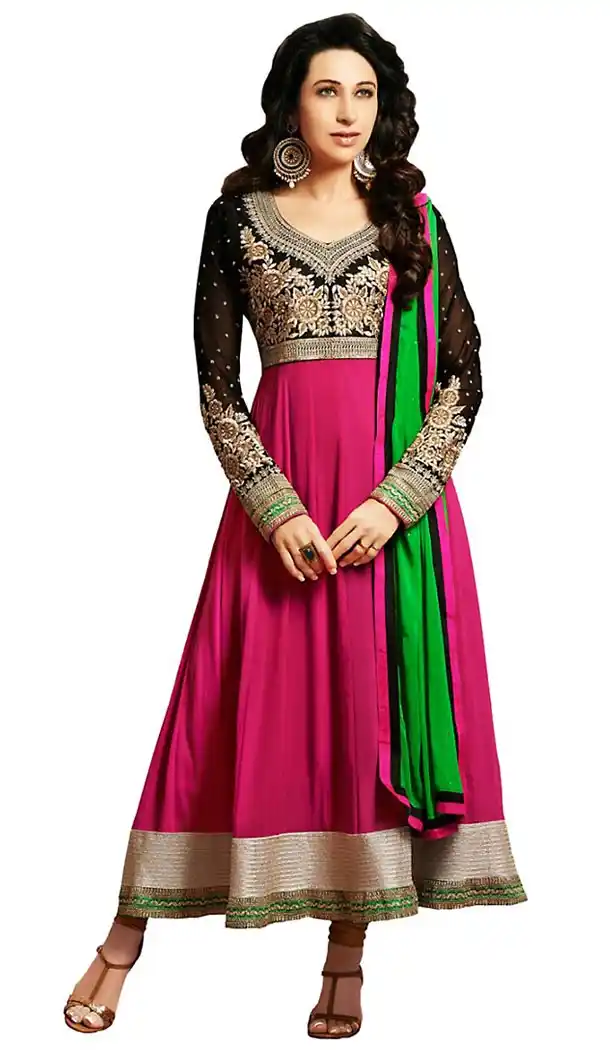 Woman Deep Pink Color Georgette Anarkali Churidar Suit | FH457471550