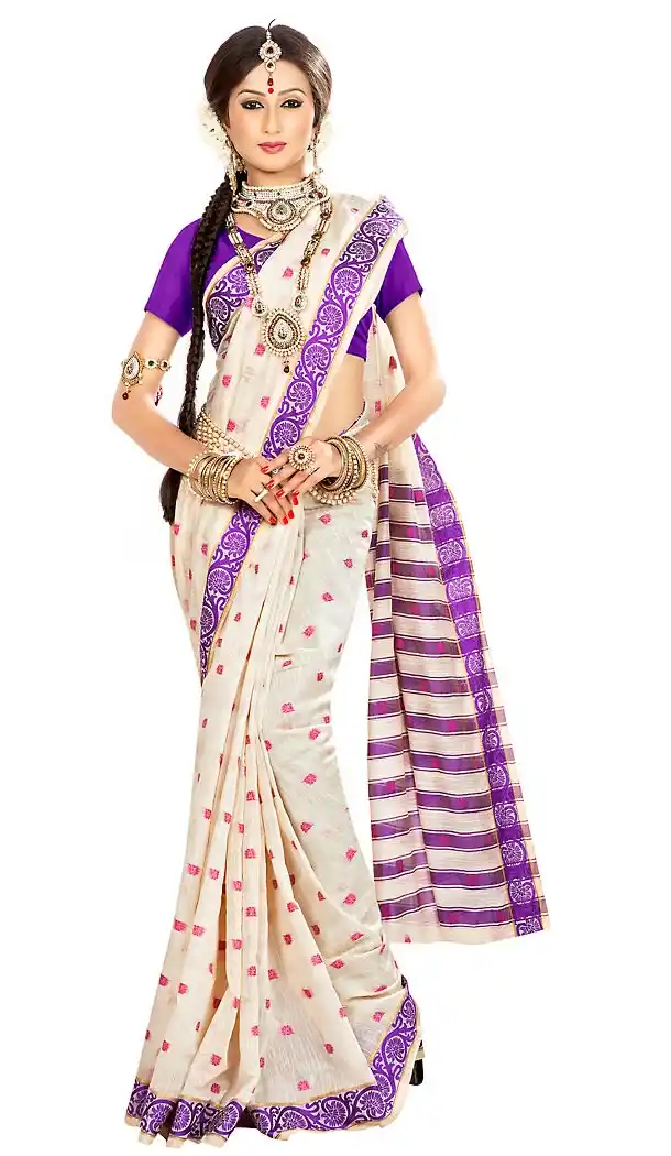 Banarasi Silk Off White Color Daily Wear Saree Blouse | FH458171627