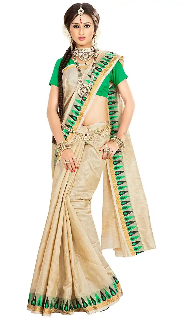 Banarasi Silk Beige Color Daily Wear Saree Blouse | FH458171631