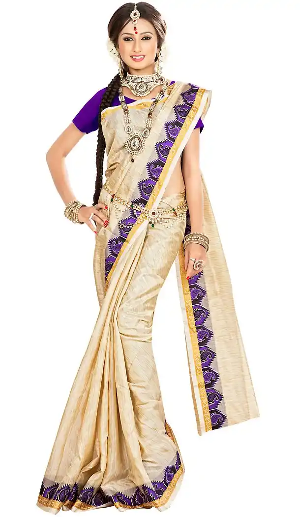 Banarasi Silk Beige Color Daily Wear Saree Blouse | FH458171632