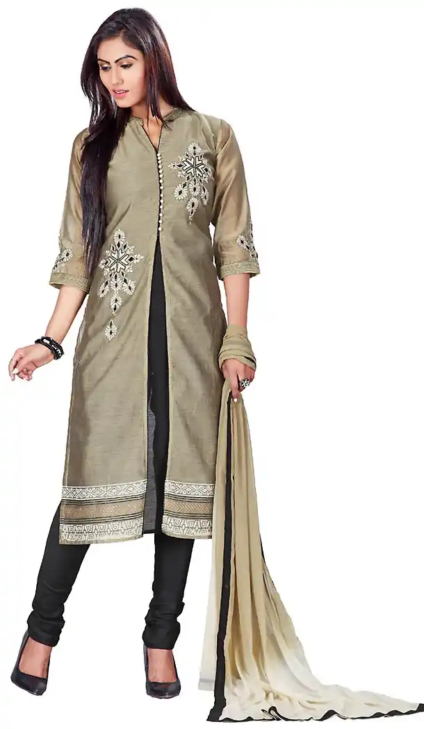 Tan Brown Color Kora Silk Achkan Style Readymade Churidar Suit | FH459171743