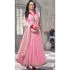 Rose Pink Georgette and Net Long Anarkali Stitched Churidar Suit Dupatta | FH459771803