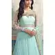 Sky Blue Georgette and Net Long Anarkali Stitched Churidar Suit Dupatta | FH459771806