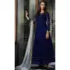 Blue Georgette Long Anarkali Stitched Churidar Suit with Dupatta | FH459771808