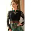 Black Silk Long Anarkali Stitched Churidar Suit with Dupatta | FH459771812