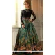 Black Silk Long Anarkali Stitched Churidar Suit with Dupatta | FH459771812