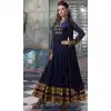 Navy Blue Georgette Long Anarkali Stitched Churidar Suit with Dupatta | FH459771812