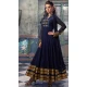 Navy Blue Georgette Long Anarkali Stitched Churidar Suit with Dupatta | FH459771812