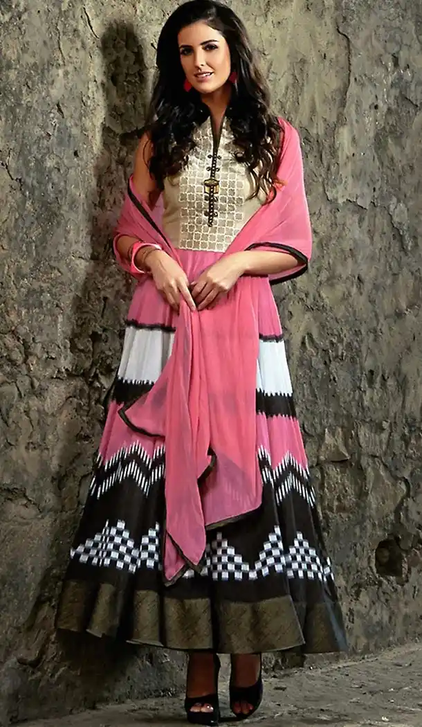 Abhaya Style  Pink Color Georgette Anarkali Churidar Suit with Dupatta | FH459871816