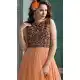 Abaya Style Orange Color Georgette Anarkali Churidar Suit | FH459871827